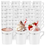 48 Pcs Plastic Coffee Cups With Rim Oz Disposable Mugs Handle D... New. Price: $54.66.