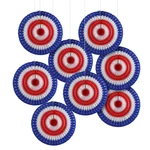 Fun Express Patriotic Stars & Stripes Cutout Hanging Paper Fans - 20" Diam, 12 New. Price: $27.52.