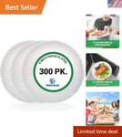 Elegant 6-INCH Uncoated Disposable Plates 300 Count Eco-friendly Dining New. Price: $17.09.