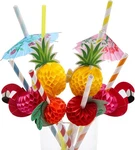100PCS Flamingo Fruit Paper Straws,disposable Plastic Drinking Straws,tropical H New. Price: $19.99.