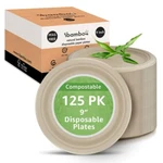 125 Pack Disposable Paper Plates 9 Inch Sturdy & Heavy Duty Pfas Fr New. Price: $33.96.