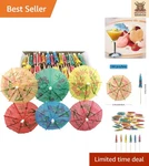 144 Assorted Cocktail Umbrella Picks Eco-friendly Inch Drink Accessories New. Price: $15.99.