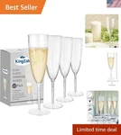 Elegant Oz Champagne Flutes Value Box - 96 Count Clear Hard Plastic Glasses New. Price: $159.98.