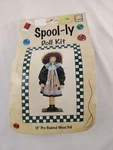 Doll Kit 15" Spool-ly Pre-painted Wood Blond Hair Blue Dress New. Price: $10.99.