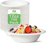 12OZ Paper Bowls Heavy-duty, 100 Pack Disposable For Hot Soup,biodegradabl New. Price: $28.03.