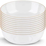 Bluesky Edge Collection Round Clear Plastic Bowls With Gold Rim - 16 Oz. (pack New. Price: $22.56.