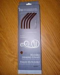 Chillware By Outset, Copper Color 10.5" Long Reusable Straws, Stainless Steel New. Price: $16.00.