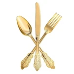 160 Gold Plastic Silverware Set Disposable Utensils -including 80 For... New. Price: $32.22.