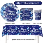 Blue Birthday Tableware Set Party Cloth Plates Napkin Cups Decoration Boys New. Price: $16.13.