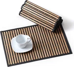 Placemats Set Of 6, Bamboo Table With Leaf Pattern, 18'' 12'' Woven New. Price: $45.99.