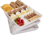 Avant White Plastic Divided Serving Trays (set Of 3) 15 X 10 Large Reusable New. Price: $31.79.