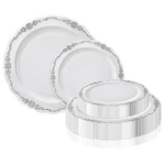 Elegant Vintage Disposable Plastic Plates Wedding Party Value Sets 120 Pcs New. Price: $51.99.