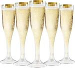 100 Plastic Champagne Flutes 4.5OZ Clear Disposable Hard Stemware Cups W/ Golden New. Price: $42.54.