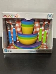 New Munchkins 16PC Toddler Dining Set - Plates, Bowls, Cups, Forks & Spoons Nib. Price: $28.95.