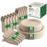 250 Piece Biodegradable Paper Plates Disposable Dinnerware Set, Eco Frien... New. Price: $53.94.