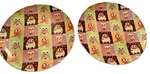 Set Of 2 Owls 8 Salad Dessert Plates Colorful Patchwork Creative Tops New. Price: $13.59.
