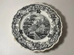 Historical Staffordshire Near Fishkill Hudson River Dinner Plate Ca. 1835 Black Used. Price: $65.00.