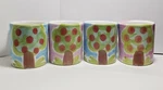 4 Ciao By Bellini Cups Set Mugs Apple Fruit Trees Used. Price: $26.99.