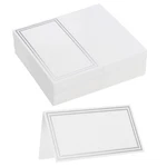 Meccanixity 40PCS Place Cards, Line Border 3.34 3.54 Inches, White New. Price: $12.59.