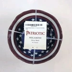 New Set Of Melamine Patriotic American Flag Cereal Bowls Red White & Blue 24OZ. Price: $5.99.