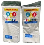 - 321 Party! Plastic Table Cover 54" X 108" White Pack New. Price: $10.00.