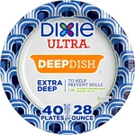 Dixie Ultra, Deep Dish Paper Plates, 28 Oz, 40 Count, Heavy Duty, Microwave-safe New. Price: $10.39.