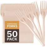 100% Eco Friendly Compostable Forks Disposable 6.69 X 0.98 0.63, Natural New. Price: $11.53.
