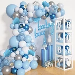 137PCS Baby Blue Balloons Shower Decorations For Boy With Boxes, White New. Price: $34.99.