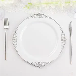 Round 10" Disposable Plastic Salad Dinner Plates Embossed Baroque Trim Party New. Price: $14.72.