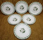 6 Superior Hall Cameo (white) Rose Breakfast/lunch 9"PLATES Used. Price: $20.00.