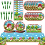 98 Pcs Barnyard Farm Animals Theme Party Supplies Serves 24 Guests Birthday New. Price: $28.98.