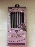 Metal Stainless Steel Reusable Drinking Straws With Heart Toppers And Brush New. Price: $5.00.
