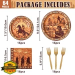 Wernnsai Western Cowboy Birthday Plates Napkins Forks Serves 16 New. Price: $20.00.