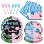 Best Football Gender Reveal Decorations Tableware 96PCS Poms Disposable New. Price: $20.23.