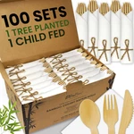 Ecopreps Premium Pre-rolled Napkin And Bamboo Cutlery Set 100 Pack 400 Pcs New. Price: $134.47.