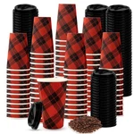 100 Set Christmas Coffee Cups With Lids Bulk 16 Oz Disposable Paper ... New. Price: $65.12.