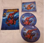 Spiderman 41 Pcs Party Supplies Plates Napkins Tablecloth New. Price: $12.99.