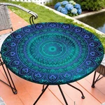 Mhjy Round Tablecloth Fitted Elastic Cover (36"-44"), Blue Green New. Price: $19.90.