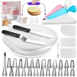 Syntus 65 Pcs Cake Decorating Kit With Stand Turntable, 11", White New. Price: $30.51.