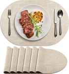 Placemats For Dining Table Set Of 6 Non-slip, Heat Resistant Oval Leather New. Price: $54.99.