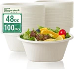 Large Disposable Bowls 48 Oz Heavy Duty Compostable Paper 100 Pack , Extr New. Price: $41.82.