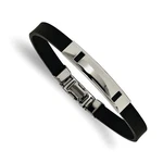 Chisel Stainless Steel Black Rubber 8.5IN Bracelet New. Price: $32.30.
