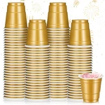 Roshtia 100 Pack 2 Oz Plastic Shot Cups, Mini Disposable One Size, Gold New. Price: $15.61.