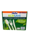 Hefty Ecosave Compostable Assorted Cutlery, 360PC -180 Fork, 120 Spoon, Knife New. Price: $24.99.