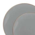 Gray With Gold Organic Round Disposable Plastic Dinnerware Value Set (120 New. Price: $247.15.