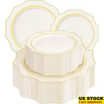Heavy Duty Disposable Plastic Plates Elegant Scalloped Dinnerware Parties Events New. Price: $66.97.