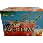 Hiware 2-INCH Cocktail Paper Straws. 10 Colors. Nos. Box Of 500 Open. Price: $15.87.