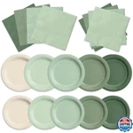 Cmusko Sage Green Baby Shower Decorations - 150PCS Gradient Plates & Napkins Kit New. Price: $42.88.