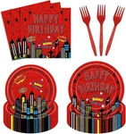 Spiderman Web Themed Birthday Disposable Tableware (plates, Napkins, Forks) New. Price: $27.99.