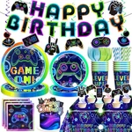 Yingoto 174 Pcs Gamer Birthday Party Decorations Tableware Set Multicolor New. Price: $30.90.